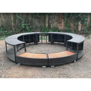 UNIQUEHOMEFURNITURE Hot Tub Enclosure Outdoor Patio Furniture Round Rattan Spa Inflatable Surround