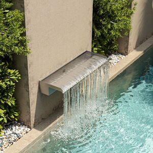 Livingandhome - Silver 60cm Stainless Steel Waterfall Pool Fountain
