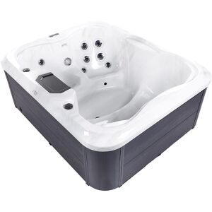 BELIANI Outdoor Spa Hot Tub 4 Seater White Acrylic Aluminium Heating led Light Arcelia - White