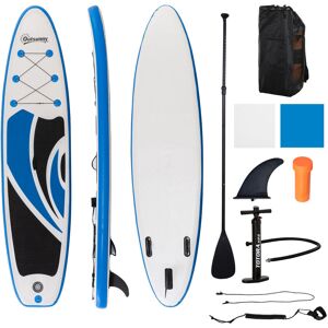 Outsunny - 10Ft Inflatable Non-Slip Paddle Stand Up Board w/ Adjustable Paddle - White