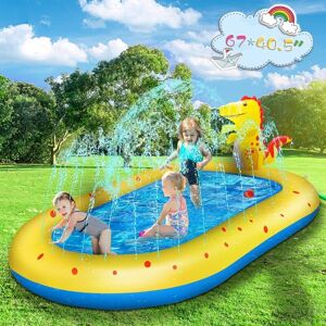 TINOR Paddling pools for kids Inflatable Sprinkler Mat Swimming Pool for toddlers Age 3+ and Splash Pad Wading Pool for Fountain Games , Summer Backyard