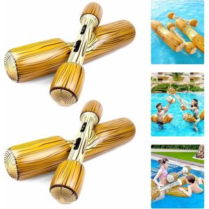 Héloise - Pieces Pool Toys - Inflatable Stick Battle Water Games with Buoy Raft, Water Fight Pool Toys for Adult Kid Beach Party