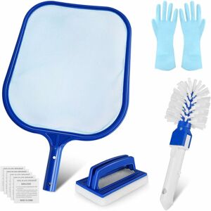 Denuotop - Pool Cleaning Kit, Spa Cleaning Kit, Swimming Pool Maintenance Kit Accessories with Pool Net, Brush, Gloves & Repair Patches for Swimming