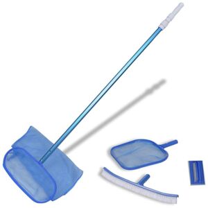 HOMMOO Pool Cleaning Set Brush 2 Leaf Skimmers 1 Telescopic Pole