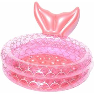 Inflatable Pool,Inflatable Mermaid Swimming Pool Home Kids Baby Pink Round Swimming Pool Floating Air Cushion (120cm) - Rhafayre