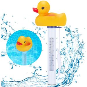 Swimming Pool Thermometer, Shatterproof Duck Shaped Floating Water Thermometer with Rope for Indoor and Outdoor Swimming Pools - Rhafayre