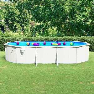 BERKFIELD HOME Royalton Swimming Pool with Steel Wall Oval 610x360x120 cm White