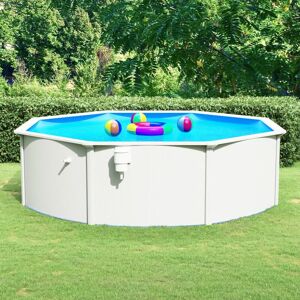 BERKFIELD HOME Royalton Swimming Pool with Steel Wall Round 460x120 cm White