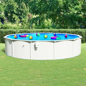 BERKFIELD HOME Royalton Swimming Pool with Steel Wall Round 550x120 cm White