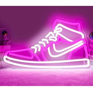 DENUOTOP Sneaker Neon Sign for Sports Shoes, LED Light Signs for Boys, for Bedroom, Man Cave, Home, Party, Pub, Bar, Shoes, Light Signs, Wall Decor