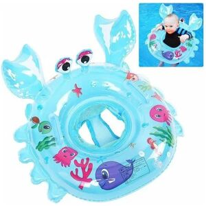 NEIGE SnowBaby Swim Ring, Baby Buoy, Crab Baby Pool Seat, Baby Buoy, Pool Inflatable Buoy, Baby Pool Toys Gift, Suitable for 6-48 Months Baby-Blue