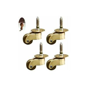 DENUOTOP Casters 4X swivel casters, Brass Furniture casters, Transport casters, swivel casters, Silent rolling, for Furniture, appliances & equipment, Small