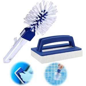 AOUGO Brush Sponge Water Line Swimming Pool Brush Plastic Pool Brush Head Swimming Pool Cleaning Brush Cleaning Accessories Kit for Swimming Pool Spa Tubs