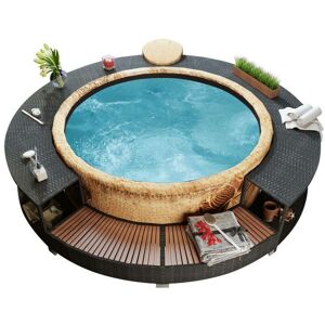 Sweiko - Black Poly Rattan Spa Surround VDFF26499UK