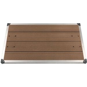 SWEIKO Outdoor Shower Tray wpc Stainless Steel 110x62 cm Brown FF48204UK