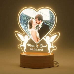 Valentine's Day Gift Man Woman Couple - Personalized Photo Lamp, Heart Shaped Night Light, Personalized Gift, usb led Heart Frame Denuotop