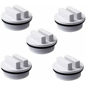 AOUGO Winter Plugs, 5 Pieces 1.5in Threaded Pool Spa Return Line Winterizing Plug Filter Drain Plug with O-Ring for Massage Tub