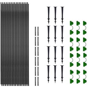 TLILY 18Pcs Garden Hoops for Netting Tunnel, Greenhouse Frame Flexible Tunnel Arch Crop Protection