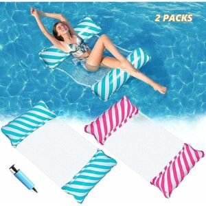 Linghhang - 2pcs Floating Hammock, 4-in-1 Inflatable Pool Hammock Inflatable Water Hammock, Foldable Floating Hammock Ultralight Float, Lounger Float