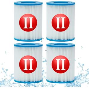 YMYNY 4 Pack for Bestway Type 2 Filter, Inflatable Pool Filter Accessories, Replacement for Bestway Spa 58094 Type ii Cartridges, Washable and Reusable
