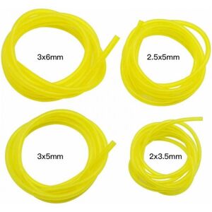 Cyslmuk - 4 Pack Petrol Hose Fuel Line Pipe Universal Light Yellow Garden Tools Fit for Hair Dryer Lawn Mower Chainsaw Lawn Mower Accessories, 1.5m