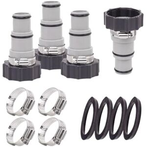 Tlily - 4Pack Pool Hose Adapter,Type a Pool Hose Connector for 1.5/1.25 Inch Vacuum Hose Adapters, Threaded Connection