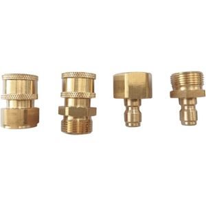 Tlily - 4Pcs M22-14mm to 1/4in Pressure Washer Adapter Set, Power Fittings Fast Connect Kit