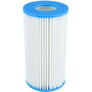 2 Pieces Swimming Pool Filter Cartridge Swimming Pool Water Filter for Bestway Size iii, Blue-White, 20.3 x 10.4 cm - Alwaysh
