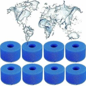 TRIMEC Intex S1 Reusable Foam Filter (8 pieces) for swimming pool, aquarium and spa