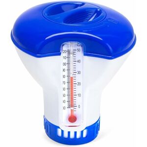 GOTRAYS Floating Chlorine Dispenser, Chemical Bromine Dispenser with Thermometer, 5 Adjustable Flow Levels Suitable for Swimming Pools, Hot Tubs and Spas