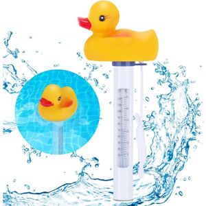 GOTRAYS Floating Pool Thermometer, Duck Shrenfox Pool Thermometer, Duck Unbreakable Water Thermometer with Rope Floating Thermometer