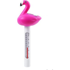 GOTRAYS Floating Pool Thermometer, Floating Flamingo Solar Pool Thermometer, Easy to Read Night Pool Thermometer, Fun Pool Temperature Thermometer, Floating