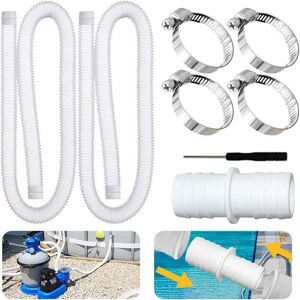 Ymyny - Pack Pool Hose, 32mm Pool Hose, Pool Vacuum Hose with 4 Metal Clamps, Pool Pump Hose Applicable to Above Ground Pools, Spa, Filter Pump mumu