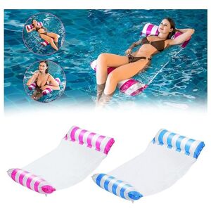 Linghhang - 2 Pcs Floating Recliner Float Hammock, 4 in 1 Inflatable Pool Floats, Foldable Inflatable Floating Hammock, Inflatable Floating Bed for