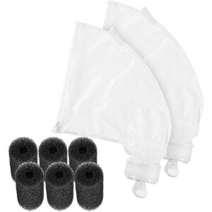 TLILY Pool Cleaner Parts 2 All Purpose Filter Bag for 280 480, with 6 Pcs Sweep Tail Scrubber Replacement Kit