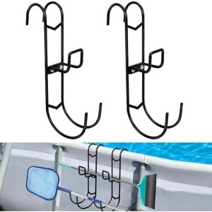 YMYNY Pool Hook Set, 2pcs Pool Accessories Storage Box, Metal Pool Hook, Telescopic Pole Hooks, Brushes, Garden Tools. mumu