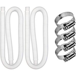 BEIJIYI Pool Replacement Hoses, Filter Pump Hose Accessories with 4 Metal Clips, 59 Inch Long Pool Hose for Intex Pump 607637, Pool Accessories