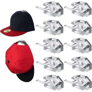 ZVD - Self-adhesive hat hooks, 10 pieces hat holder for the wall, self-adhesive hat hook, minimalist hat display stand, wall hat organizer, baseball