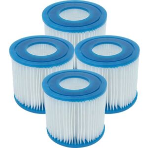 vhbw 4x Filter Cartridge Type VII compatible with Bestway Lay-Z-Spa Paris, Palm Springs Pool - Spare Filter Blue White