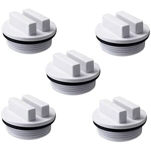 MEMKEY Winter Plugs, 5 Pack, 1.5 Inch Thread, Swimming Pool Spa Return Line, Winterization Plug, Filter Drain Plug with O-Ring for Massage Bathtub
