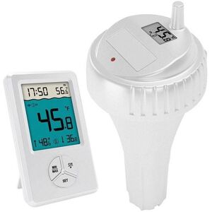 IKODM Wireless Floating Pool Thermometer, Indoor Outdoor Thermometer for Swimming Pool, Spa, Hot Tubs and Ponds, White