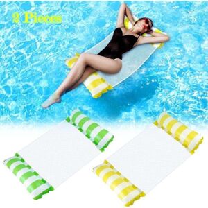 ZVD-2 Pcs Adult Pool Hammock, Inflatable Floating Hammock 4-in-1 Float Hammock Water Hammock Multi-Purpose Foldable Portable Ultralight Float Green