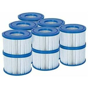 ZVD - Bestway 58323 Cartouches Filtrantes Lay-Z-Spa Taille vi Standard - Lot de 6 x 2 (12 Filtres) Blanc et Bleu