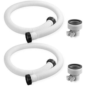 ZVD Lot de 2 tuyaux de piscine 38 mm, pour piscines hors-sol, 150 cm, avec 2 adaptateurs de tuyau de type b, tuyau de rechange pour piscine Intex, pompe