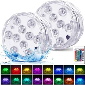 WOIYIC 2 Pack Submersible LED Lights Battery Powered, Waterproof RGB Multi-Color Changing Lights for Swimming Pool, Vase, Spa, Aquarium, Pond, Hot Tub, WOIYIC 2 Pack Submersible LED Lights Battery Powered, Waterproof RGB Multi-Color Changing Lights for Swimming Pool, Vase, Spa, Aquarium, Pond, Hot Tub,