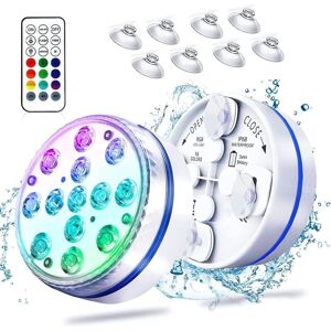 TINOR 2 Pack Submersible LED Pool Lights for Above Ground Pools IP68 Waterproof with RF Remote Control (61m) 16 RGB Colors TINOR 2 Pack Submersible LED Pool Lights for Above Ground Pools IP68 Waterproof with RF Remote Control (61m) 16 RGB Colors