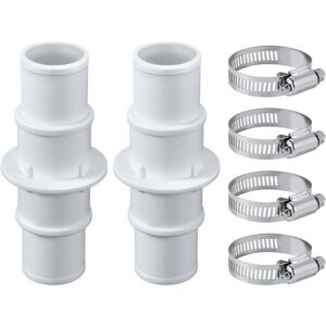 COOCHEER 2pcs Pool Hose Connector, with 4 Stainless Steel Hose Clamps 32mm or 38mm Pool Hose Adapter for Pool Vacuum Cleaners Filter Pump Hoses COOCHEER 2pcs Pool Hose Connector, with 4 Stainless Steel Hose Clamps 32mm or 38mm Pool Hose Adapter for Pool Vacuum Cleaners Filter Pump Hoses