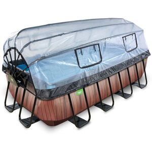 Exit Toys - exit Wood pool 13ft x 6.6ft x 39in with sand filter pump and dome - brown Exit Toys - exit Wood pool 13ft x 6.6ft x 39in with sand filter pump and dome - brown