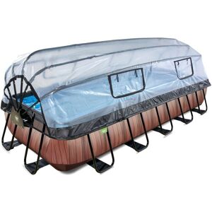 Exit Toys - exit Wood pool 18ft x 8ft x 39in with sand filter pump and dome - brown Exit Toys - exit Wood pool 18ft x 8ft x 39in with sand filter pump and dome - brown