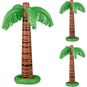 Inflatable Palm Tree, Set of 3, Pool Decor, Blow Up Coconut Tree, Summer Party Decoration, 80 cm, Green/Brown - Relaxdays Inflatable Palm Tree, Set of 3, Pool Decor, Blow Up Coconut Tree, Summer Party Decoration, 80 cm, Green/Brown - Relaxdays